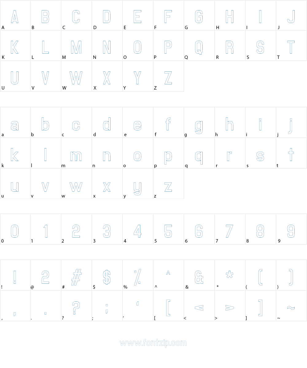 Milestone Outline Font Character